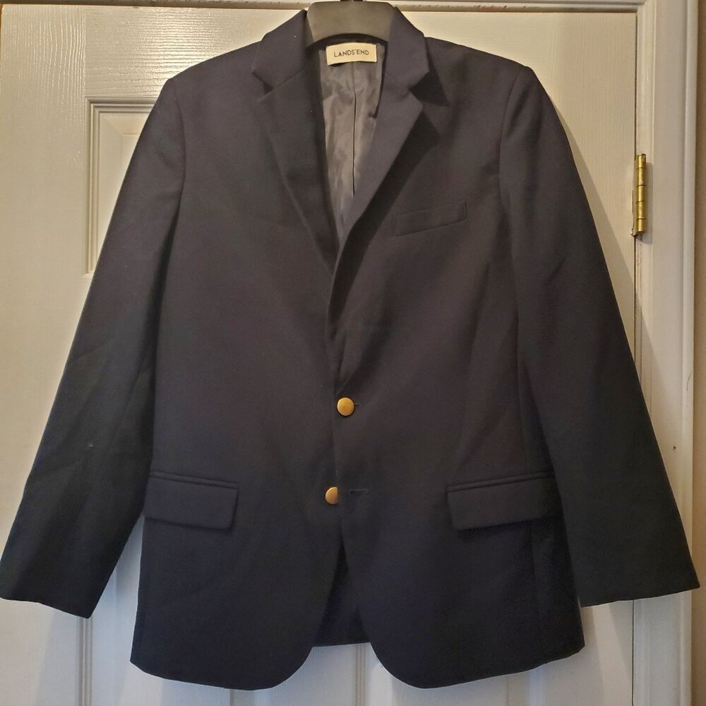 LAND'SEND Boys' Navy Blazer Sport Coat